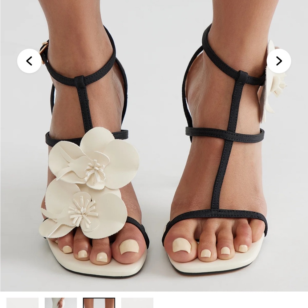 Fashion Nova Black and White Floral Heels